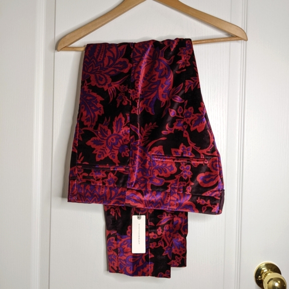 ✨HostPick✨ Anthropologie - The Essential Women Printed Velvet Slim Trous… - Picture 8 of 12